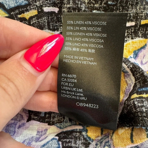 Free People SUMMER IN TULUM Floral Print Linen Blend Tunic Top- Mini Dress - Picture 4 of 6